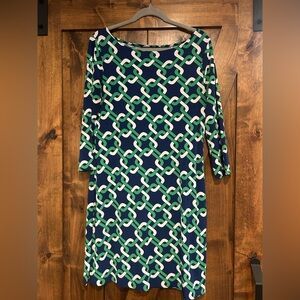 Banana Republic Blue and Green Geometric Dress